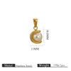 Wholesale Stainless Steel Goldplated Cshaped Imitation Pearl Pendant Jewelry