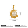 Wholesale Stainless Steel Goldplated Cshaped Imitation Pearl Pendant Jewelry