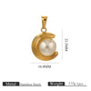 Wholesale Stainless Steel Goldplated Cshaped Imitation Pearl Pendant Jewelry