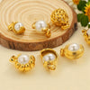 Wholesale Stainless Steel Goldplated Cshaped Imitation Pearl Pendant Jewelry