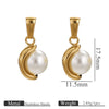 Wholesale Stainless Steel Goldplated Cshaped Imitation Pearl Pendant Jewelry
