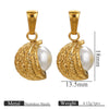 Wholesale Stainless Steel Goldplated Cshaped Imitation Pearl Pendant Jewelry