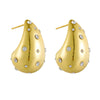Wholesale Stainless Steel Goldplated Dropshaped Diamondencrusted Earrings For Women Fashion Accessories