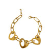 Wholesale Stainless Steel Goldplated Fashion Hollow Heart Chain Stitching Bracelet