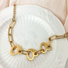 Wholesale Stainless Steel Goldplated Fashion Hollow Heart Chain Stitching Bracelet