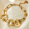Wholesale Stainless Steel Goldplated Fashion Hollow Heart Chain Stitching Bracelet