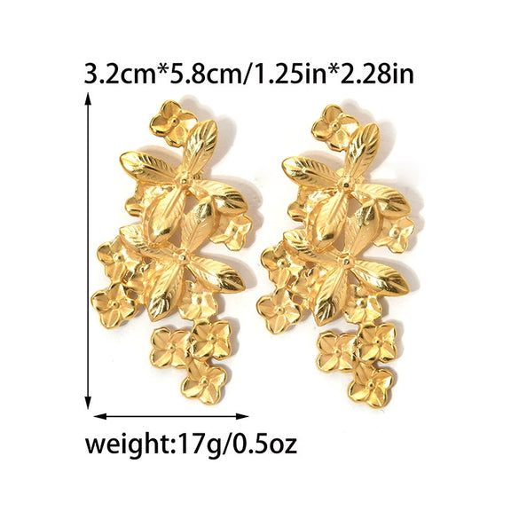 Wholesale Stainless Steel Goldplated Flower Earrings For Women
