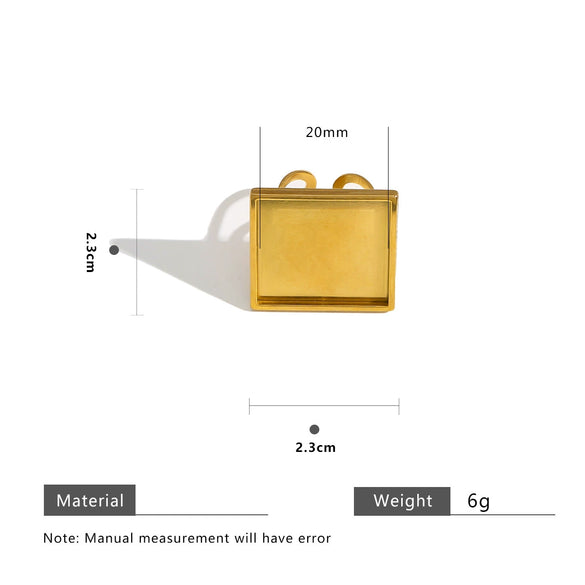 Wholesale Stainless Steel Goldplated Geometric Adjustable Ring Jewelry Accessories