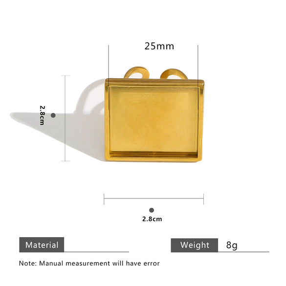Wholesale Stainless Steel Goldplated Geometric Adjustable Ring Jewelry Accessories
