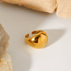 Wholesale Stainless Steel Goldplated Geometric Curved Ring For Women