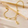 Wholesale Stainless Steel Goldplated Geometric Doublelayer Chain Anklet For Women