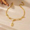 Wholesale Stainless Steel Goldplated Geometric Doublelayer Chain Anklet For Women
