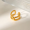 Wholesale Stainless Steel Goldplated Geometric Hollow Open Ring For Women With Knot And Cross Design