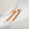 Wholesale Stainless Steel Goldplated Geometric Long Tassel Earrings For Women Fashion Style