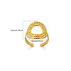 Wholesale Stainless Steel Goldplated Geometric Multilayer Hollow Carved Women's Finger Ring