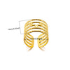 Wholesale Stainless Steel Goldplated Geometric Multilayer Hollow Carved Women's Finger Ring