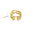 Wholesale Stainless Steel Goldplated Geometric Multilayer Hollow Carved Women's Finger Ring