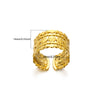 Wholesale Stainless Steel Goldplated Geometric Multilayer Hollow Carved Women's Finger Ring