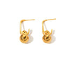 Wholesale Stainless Steel Goldplated Geometric Square Ball Gourd Shape Earrings For Women
