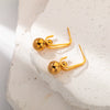 Wholesale Stainless Steel Goldplated Geometric Square Ball Gourd Shape Earrings For Women