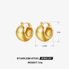 Wholesale Stainless Steel Goldplated Geometric Wide Hoop Earrings For Women