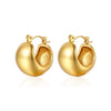Wholesale Stainless Steel Goldplated Geometric Wide Hoop Earrings For Women