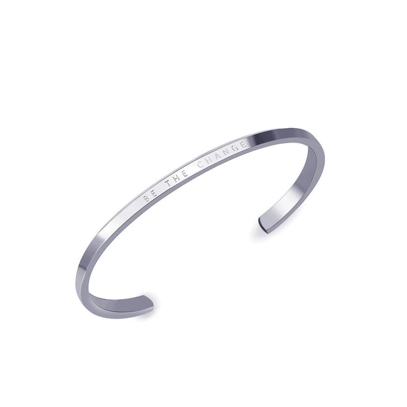 Wholesale Stainless Steel Goldplated Glossy Letter Cshaped Opening Personality Geometric Electroplated Bracelet For Girlfriends And Couples