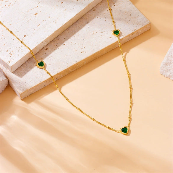 Wholesale Stainless Steel Goldplated Heartshaped Fashion Simple Love Pendant Necklace For Women