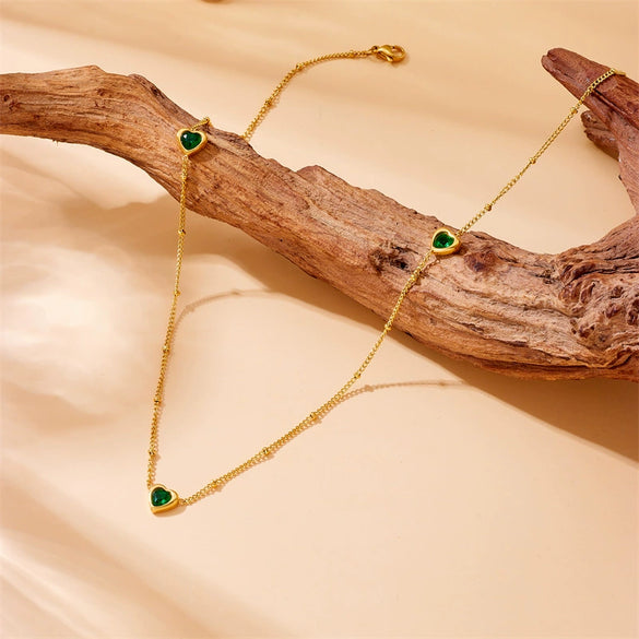 Wholesale Stainless Steel Goldplated Heartshaped Fashion Simple Love Pendant Necklace For Women