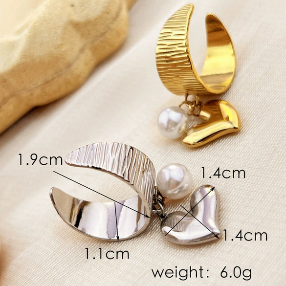 Wholesale Stainless Steel Goldplated Heartshaped Ring Jewelry