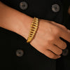 Wholesale Stainless Steel Goldplated Hollow Bracelet With Bone Stitching And Geometric Style