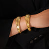 Wholesale Stainless Steel Goldplated Hollow Bracelet With Bone Stitching And Geometric Style
