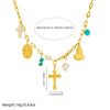 Wholesale Stainless Steel Goldplated Multielement Pendant Women's Personality Chain Necklace