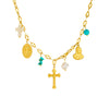 Wholesale Stainless Steel Goldplated Multielement Pendant Women's Personality Chain Necklace