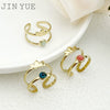 Wholesale Stainless Steel Goldplated Opening Crown Head Oil Drop Ring Jewelry