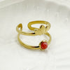 Wholesale Stainless Steel Goldplated Opening Crown Head Oil Drop Ring Jewelry