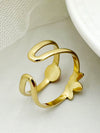 Wholesale Stainless Steel Goldplated Opening Crown Head Oil Drop Ring Jewelry
