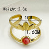 Wholesale Stainless Steel Goldplated Opening Crown Head Oil Drop Ring Jewelry