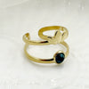 Wholesale Stainless Steel Goldplated Opening Crown Head Oil Drop Ring Jewelry