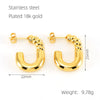 Wholesale 316L Stainless Steel Goldplated Retro Geometric Hollow Earrings