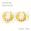 Wholesale 316L Stainless Steel Goldplated Retro Geometric Hollow Earrings