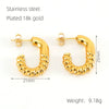 Wholesale 316L Stainless Steel Goldplated Retro Geometric Hollow Earrings