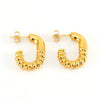 Wholesale 316L Stainless Steel Goldplated Retro Geometric Hollow Earrings