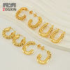 Wholesale 316L Stainless Steel Goldplated Retro Geometric Hollow Earrings