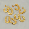 Wholesale 316L Stainless Steel Goldplated Retro Geometric Hollow Earrings