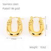 Wholesale 316L Stainless Steel Goldplated Retro Geometric Hollow Earrings