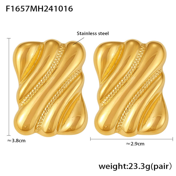 Wholesale Stainless Steel Goldplated Square Geometric Earrings For Women