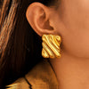 Wholesale Stainless Steel Goldplated Square Geometric Earrings For Women