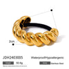 Wholesale Stainless Steel Hair Ring With Smooth U Shaped Black Rubber Band High Elasticity Electroplated