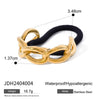 Wholesale Stainless Steel Hair Ring With Smooth U Shaped Black Rubber Band High Elasticity Electroplated